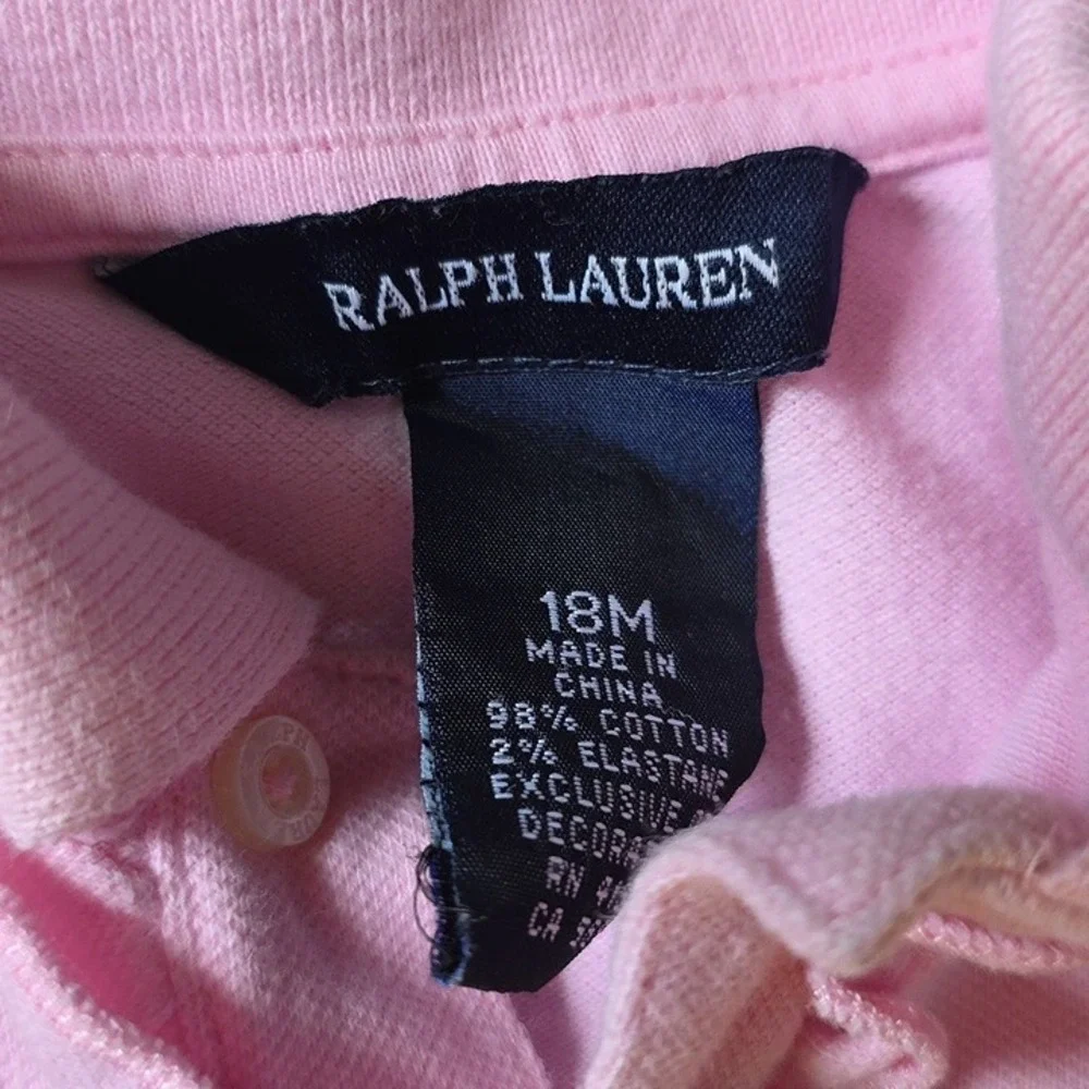 Ralph Lauren Size 18 Month Pink Collared Short Sleeve Dress